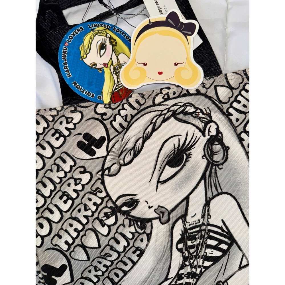 NWT VINTAGE Y2K Harajuku Lovers Gwen Stefani Baby  Canvas Shoulder Bag Purse - Picture 3 of 7